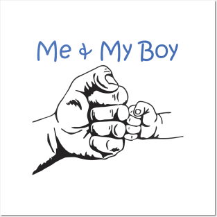 father and son fist bump Posters and Art